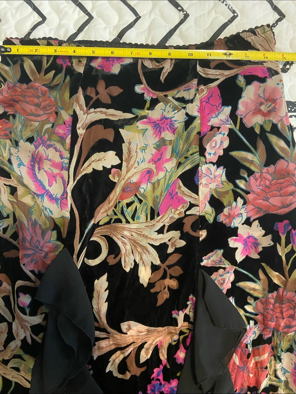 Current Mood Black Floral Maxi Skirt with Pink & Purple Accents - Picture 7 of 7